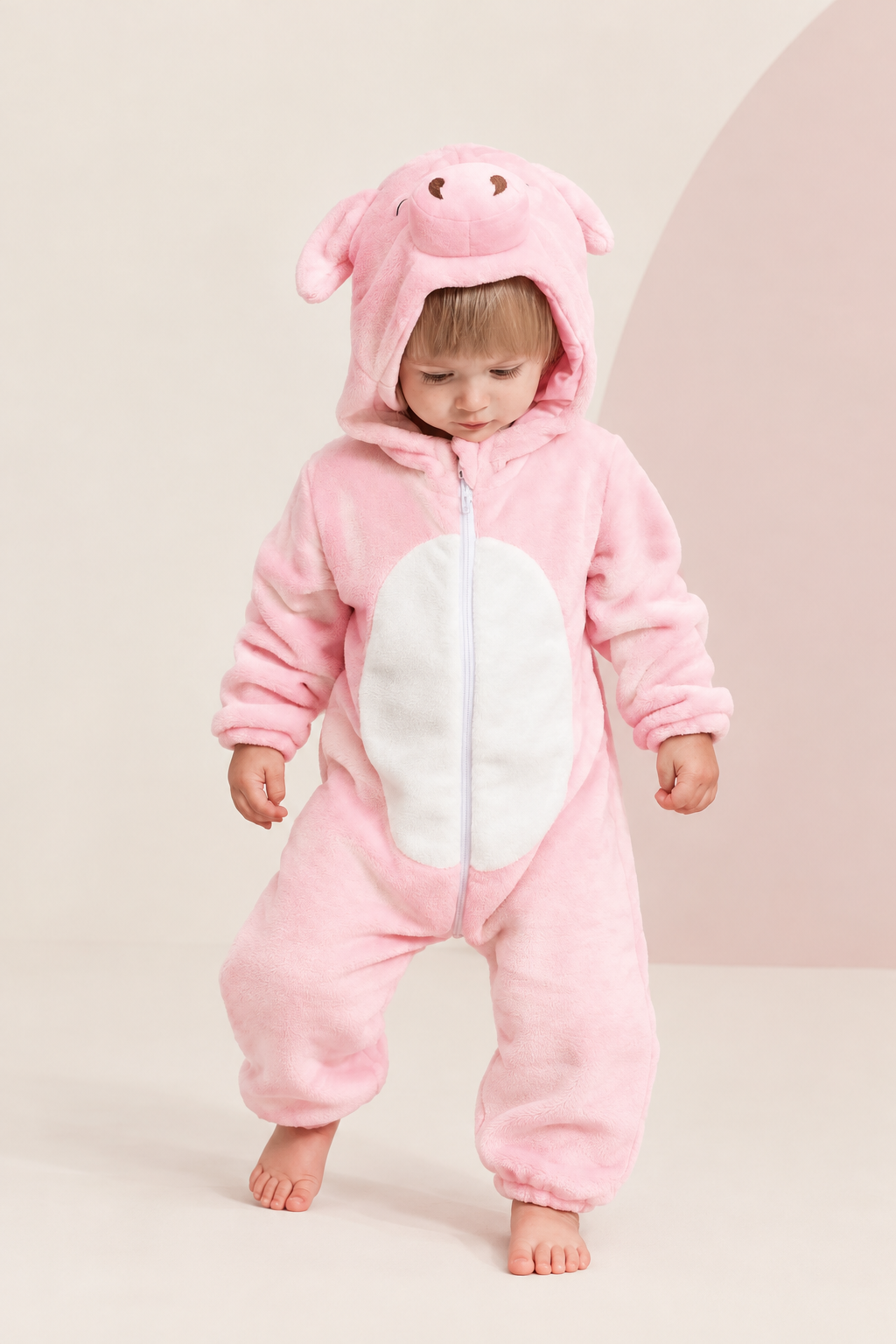 Unisex Baby Animal Costume Flannel Hooded Romper Cosplay Jumpsuit